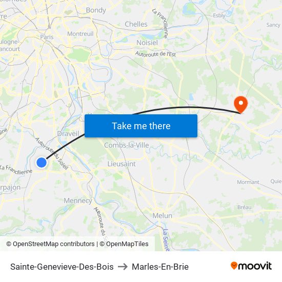 Sainte-Genevieve-Des-Bois to Marles-En-Brie map