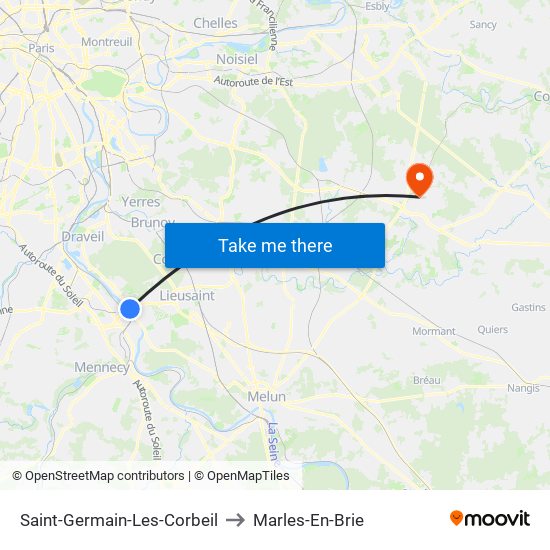 Saint-Germain-Les-Corbeil to Marles-En-Brie map