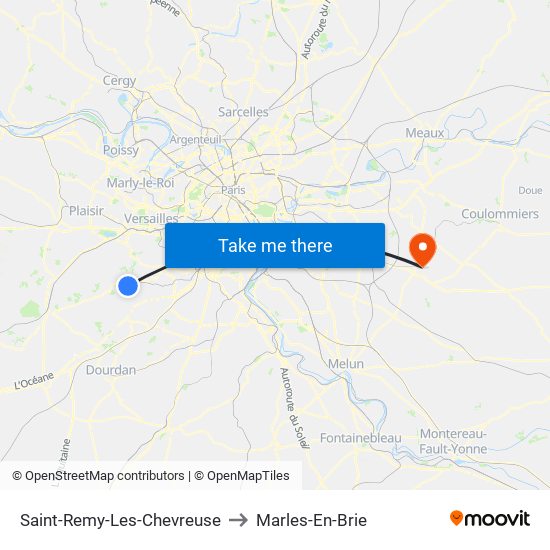 Saint-Remy-Les-Chevreuse to Marles-En-Brie map