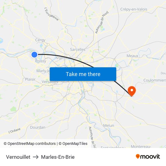 Vernouillet to Marles-En-Brie map