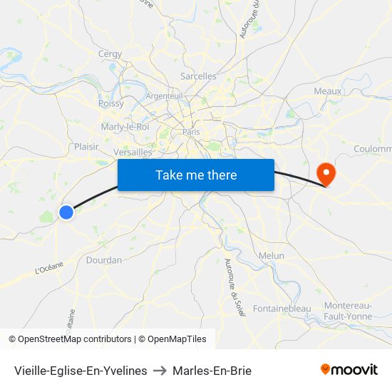Vieille-Eglise-En-Yvelines to Marles-En-Brie map