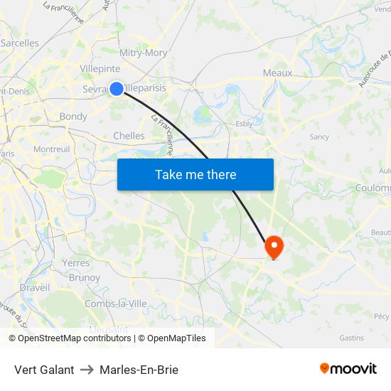 Vert Galant to Marles-En-Brie map