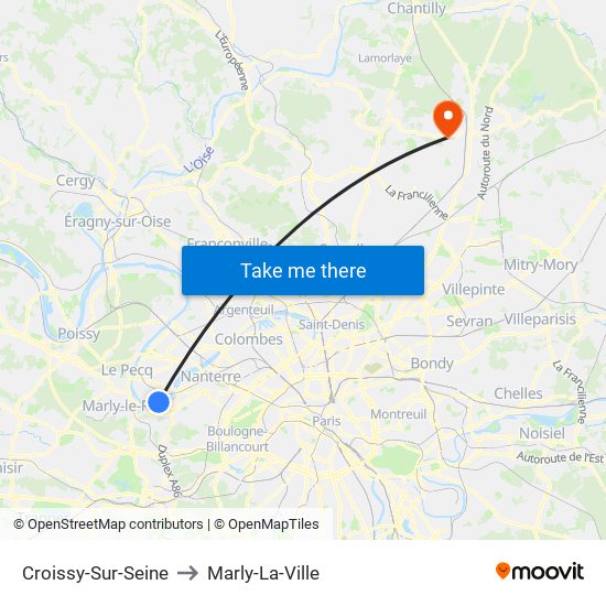 Croissy-Sur-Seine to Marly-La-Ville map