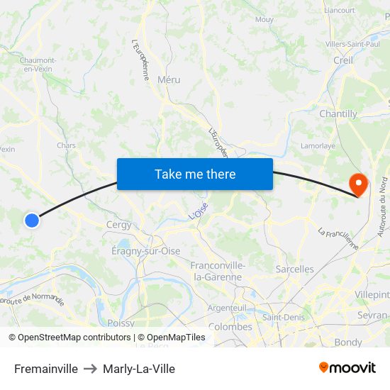 Fremainville to Marly-La-Ville map