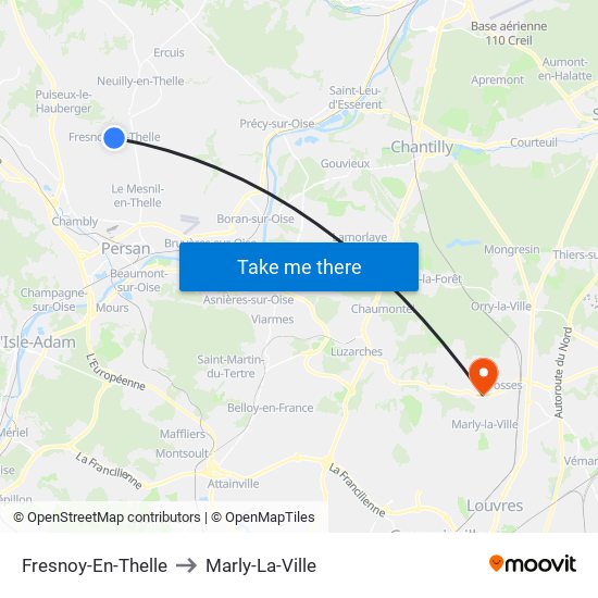 Fresnoy-En-Thelle to Marly-La-Ville map