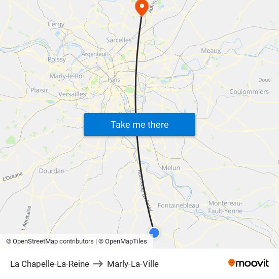 La Chapelle-La-Reine to Marly-La-Ville map