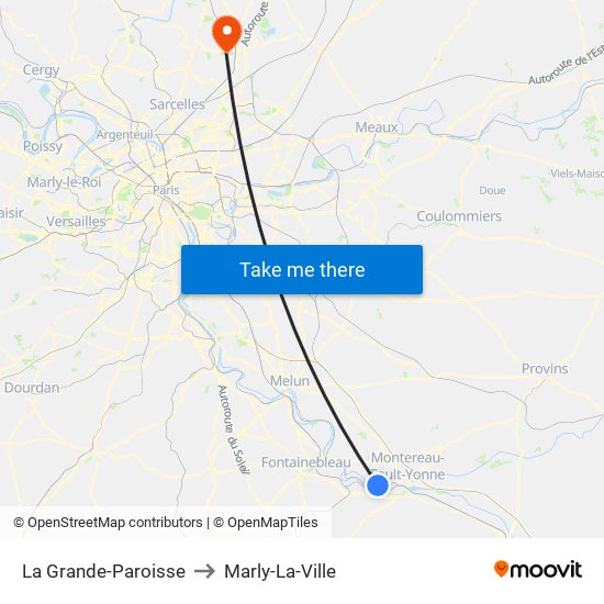 La Grande-Paroisse to Marly-La-Ville map