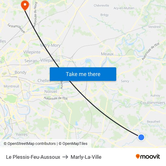 Le Plessis-Feu-Aussoux to Marly-La-Ville map
