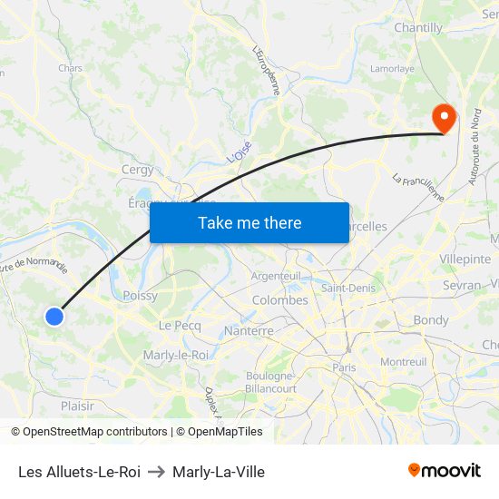 Les Alluets-Le-Roi to Marly-La-Ville map