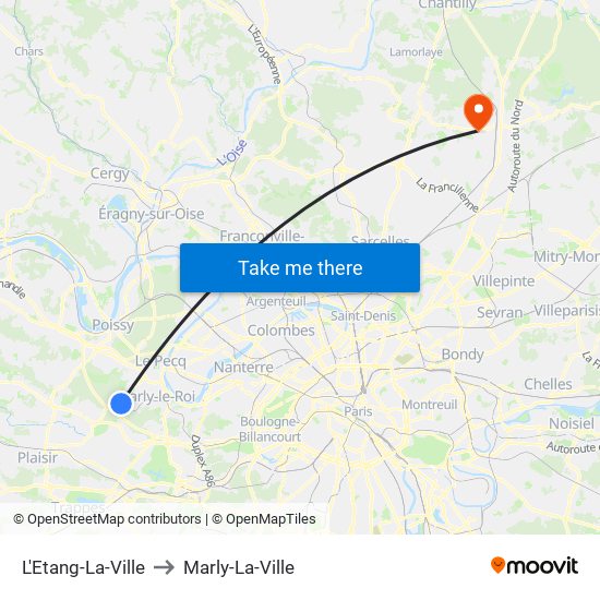 L'Etang-La-Ville to Marly-La-Ville map
