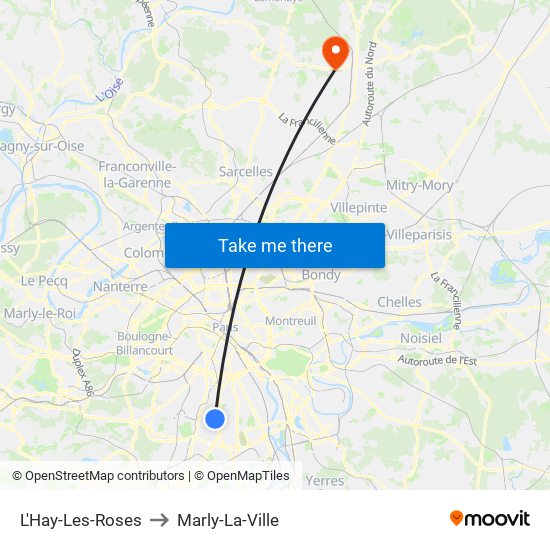 L'Hay-Les-Roses to Marly-La-Ville map