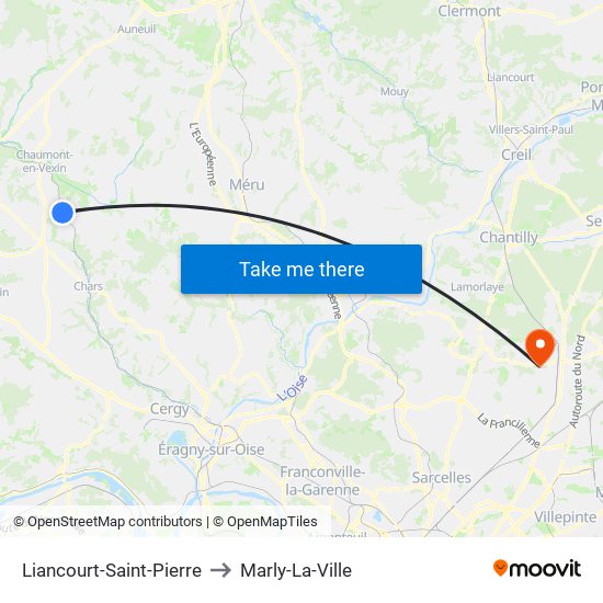 Liancourt-Saint-Pierre to Marly-La-Ville map