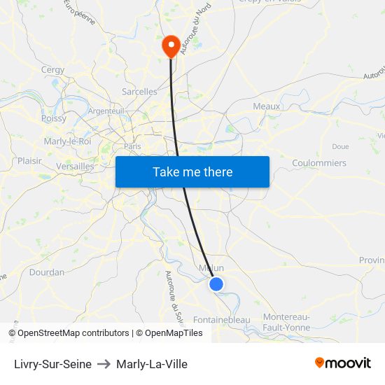 Livry-Sur-Seine to Marly-La-Ville map