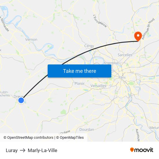 Luray to Marly-La-Ville map