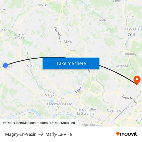 Magny-En-Vexin to Marly-La-Ville map