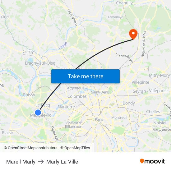 Mareil-Marly to Marly-La-Ville map