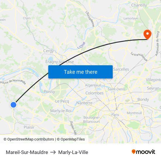 Mareil-Sur-Mauldre to Marly-La-Ville map
