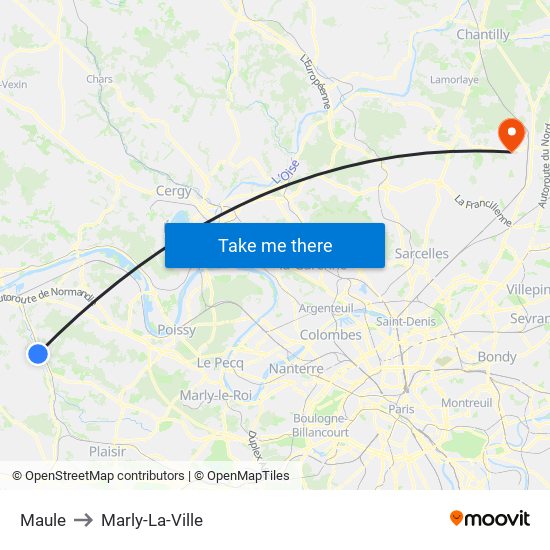 Maule to Marly-La-Ville map