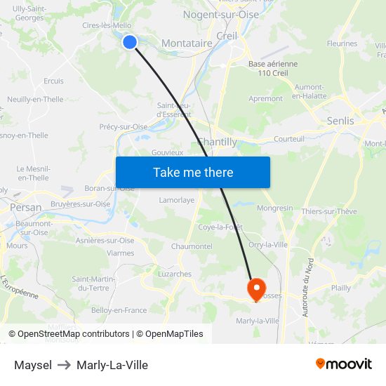 Maysel to Marly-La-Ville map