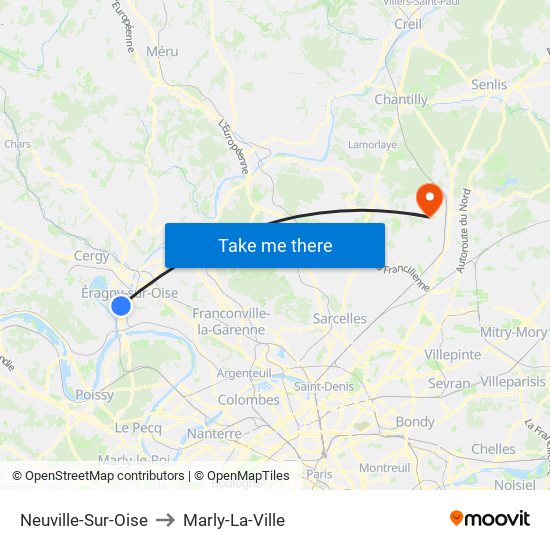 Neuville-Sur-Oise to Marly-La-Ville map