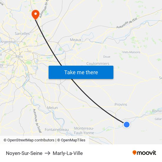 Noyen-Sur-Seine to Marly-La-Ville map