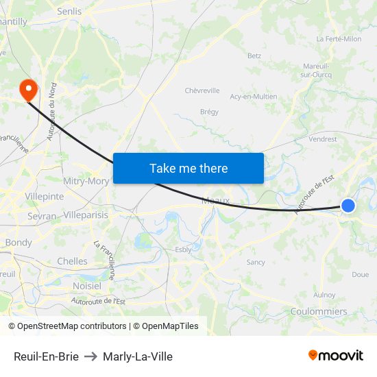 Reuil-En-Brie to Marly-La-Ville map