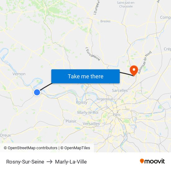 Rosny-Sur-Seine to Marly-La-Ville map