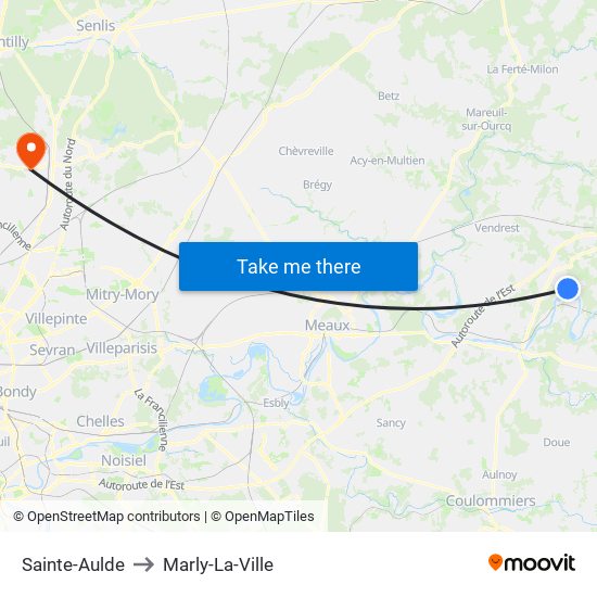 Sainte-Aulde to Marly-La-Ville map
