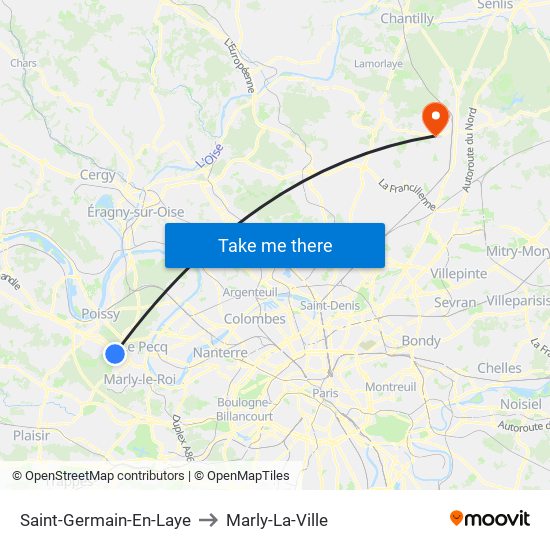 Saint-Germain-En-Laye to Marly-La-Ville map