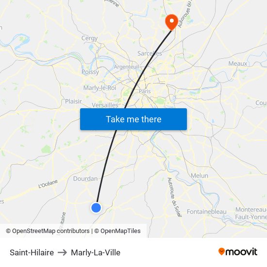 Saint-Hilaire to Marly-La-Ville map