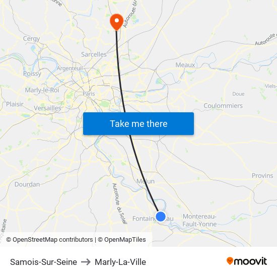 Samois-Sur-Seine to Marly-La-Ville map