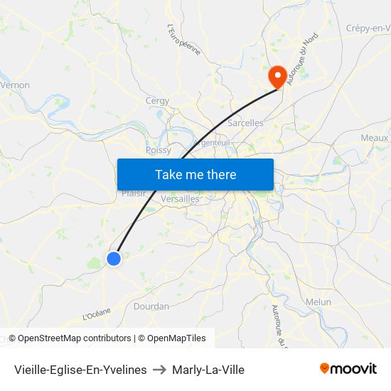Vieille-Eglise-En-Yvelines to Marly-La-Ville map