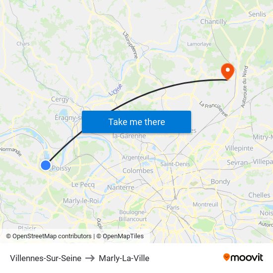 Villennes-Sur-Seine to Marly-La-Ville map