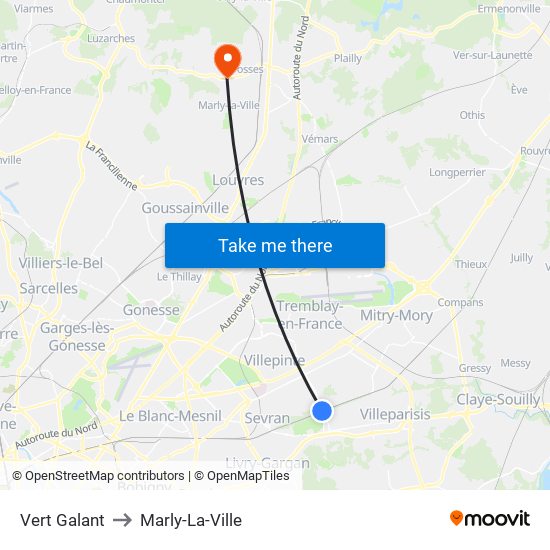 Vert Galant to Marly-La-Ville map