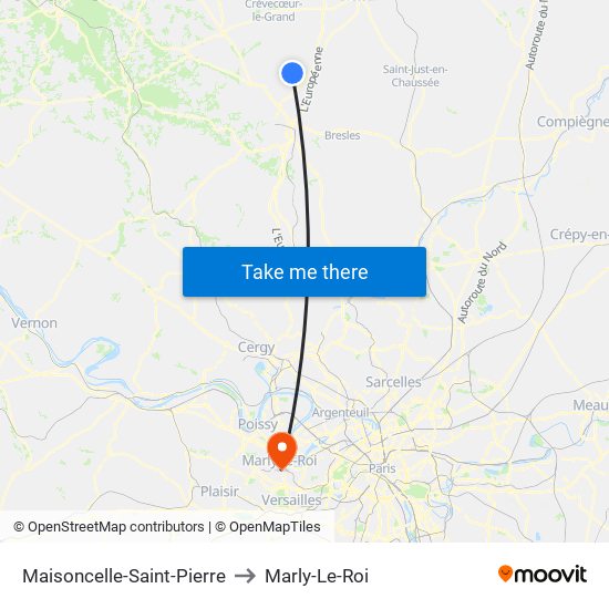 Maisoncelle-Saint-Pierre to Marly-Le-Roi map