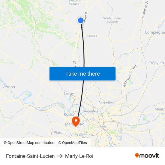 Fontaine-Saint-Lucien to Marly-Le-Roi map