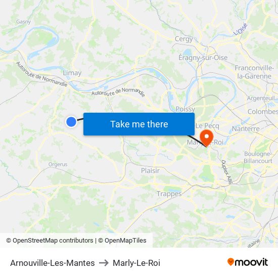 Arnouville-Les-Mantes to Marly-Le-Roi map