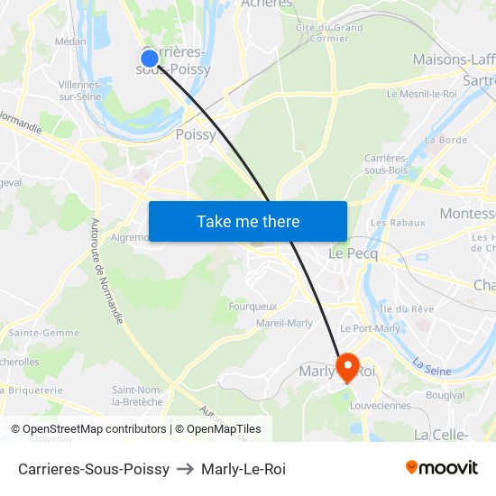 Carrieres-Sous-Poissy to Marly-Le-Roi map