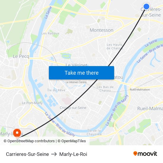 Carrieres-Sur-Seine to Marly-Le-Roi map