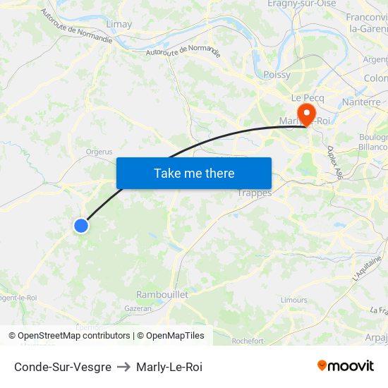 Conde-Sur-Vesgre to Marly-Le-Roi map