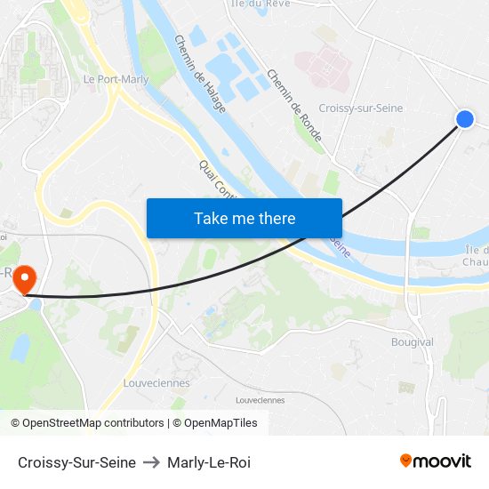 Croissy-Sur-Seine to Marly-Le-Roi map