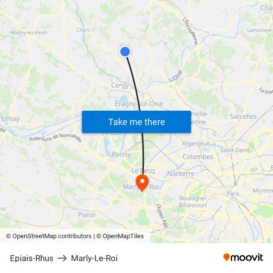 Epiais-Rhus to Marly-Le-Roi map