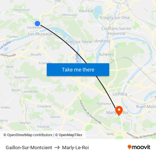 Gaillon-Sur-Montcient to Marly-Le-Roi map