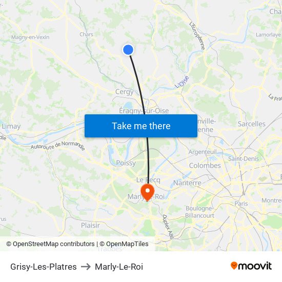 Grisy-Les-Platres to Marly-Le-Roi map