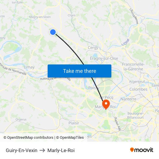 Guiry-En-Vexin to Marly-Le-Roi map