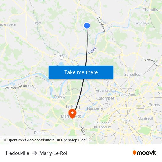 Hedouville to Marly-Le-Roi map