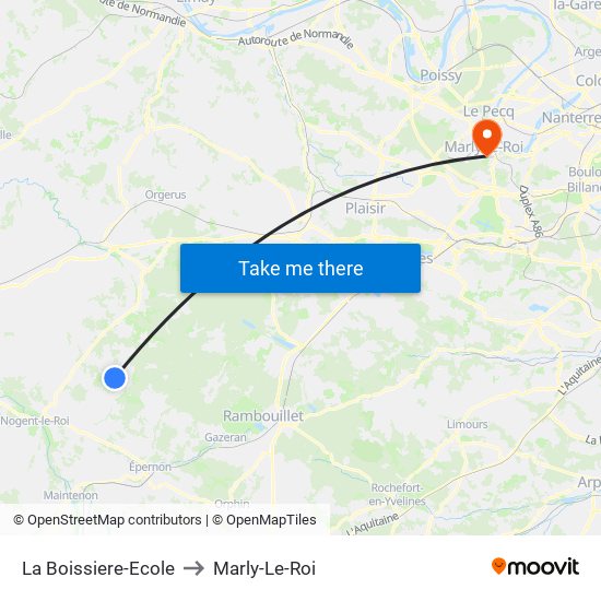 La Boissiere-Ecole to Marly-Le-Roi map