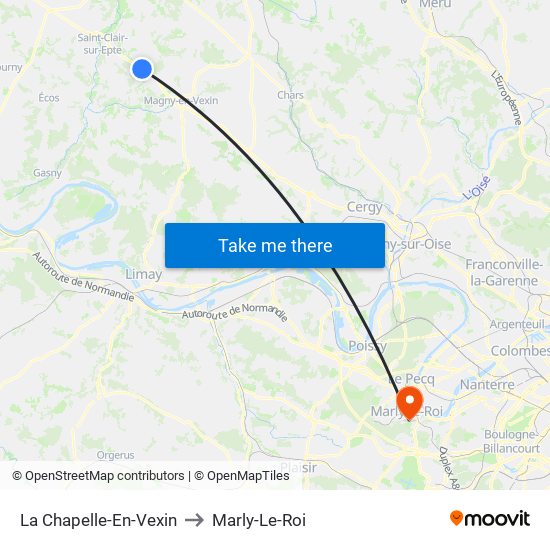 La Chapelle-En-Vexin to Marly-Le-Roi map