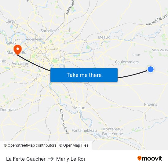 La Ferte-Gaucher to Marly-Le-Roi map