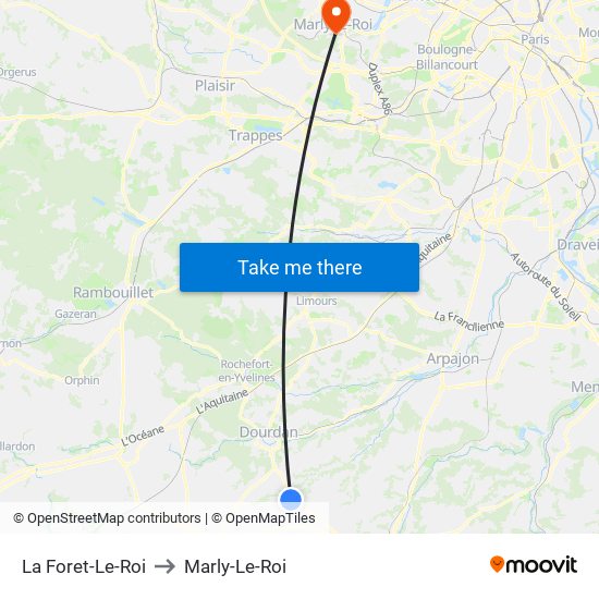 La Foret-Le-Roi to Marly-Le-Roi map